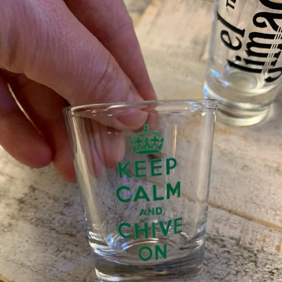 KEEP CALM & CHIVE ON & el JIMADOR TEQUILA SHOT GLASSES KCCO Set of 2 - Picture 2 of 8